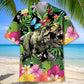 Dinosaur Tropical Flowers Hawaiian Shirt For Coastal Festival And Travel Ready Style