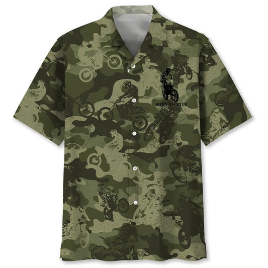 Dirt Bike Camouflage Hawaiian Shirt For Beach Days, Summer Outings, And Thoughtful Gift Giving