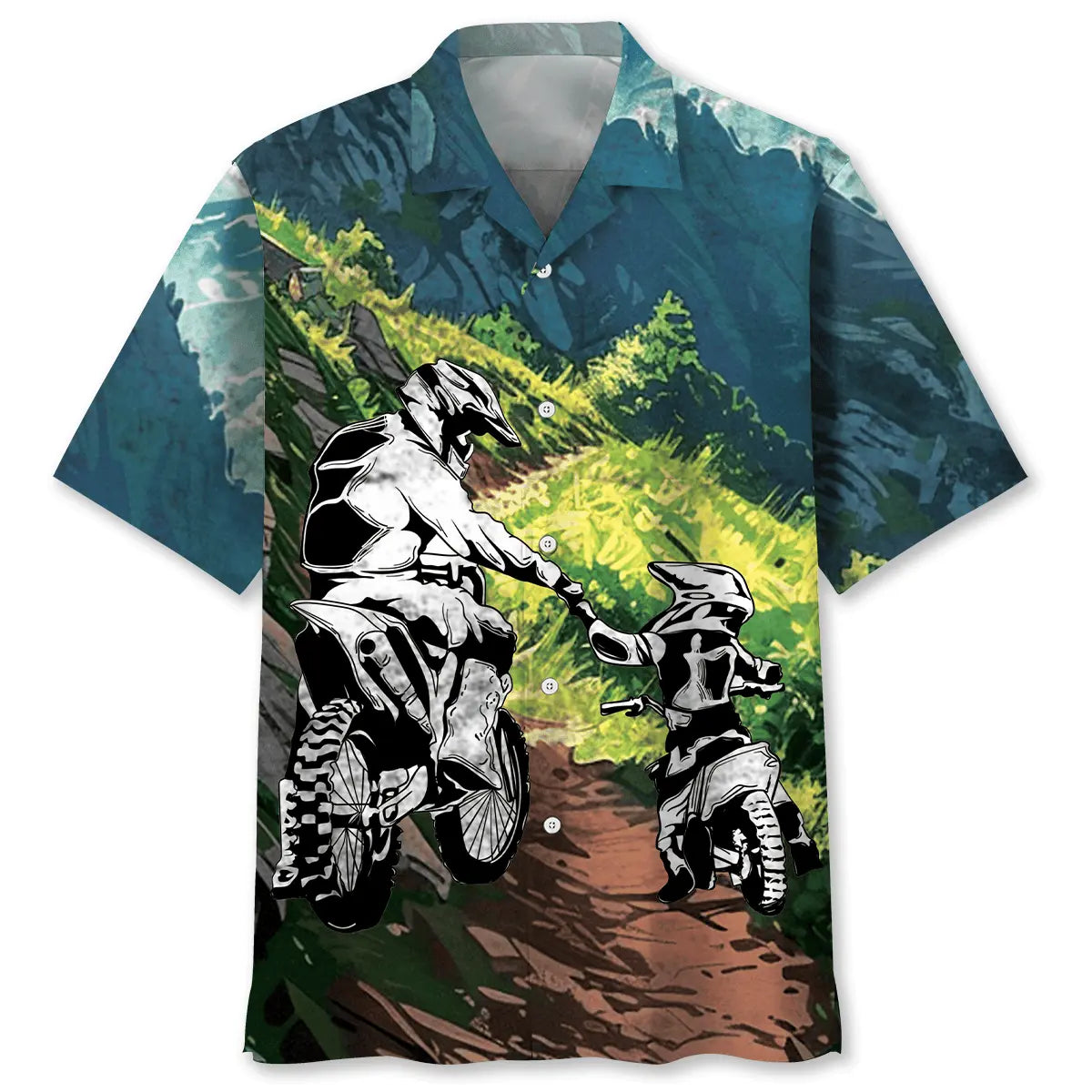 Dirt Bike Dad And Son Hawaiian Shirt For Weekend Escape And Summer Party Style