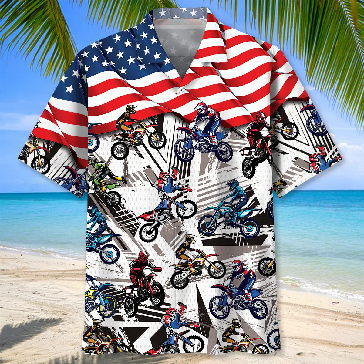Dirt Bike Racing Hawaiian Shirt For Road Trip Adventures, Resort Days, And Comfortable Everyday Wear
