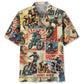 Retro Dirt Bike Magazine Hawaiian Shirt For Summer Vacation, Beach Travel, And Casual Wear