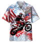 American Dirt Bike Hawaiian Shirt For Summer Vacation, Beach Travel, And Casual Wear