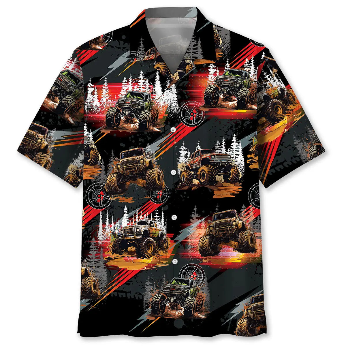 Dirt Monster Truck Hawaiian Shirt For Road Trip Adventures, Resort Days, And Comfortable Everyday Wear