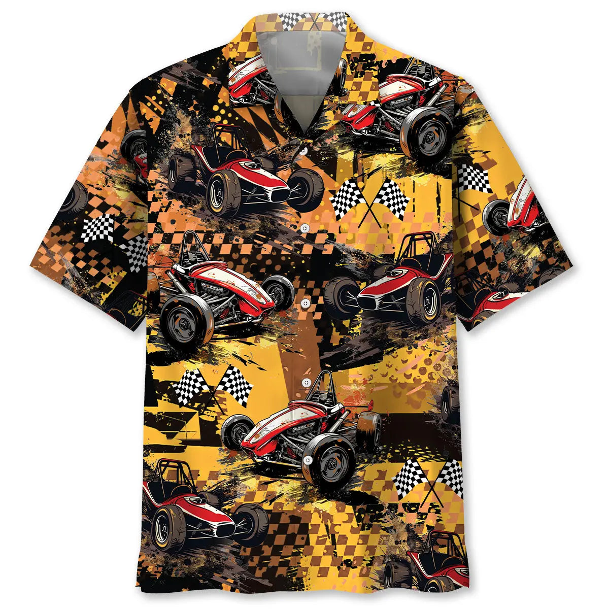 Dirt Track Racing Hawaiian Shirt For Cruise Journey, Beachside Event, And Travel Ready Style