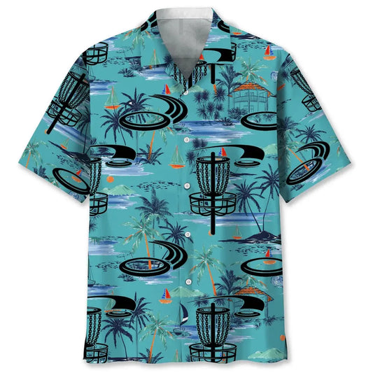 Disc Golf Beach Hawaiian Shirt For Resort Trips, Coastal Parties, And Warm Weather Style