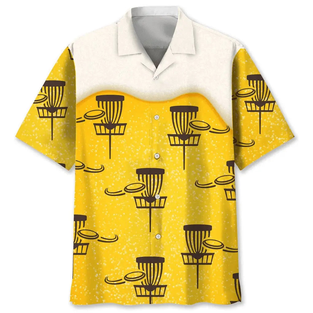 Disc Golf Beer Hawaiian Shirt For Tropical Holidays, Outdoor Gatherings, And Everyday Comfort