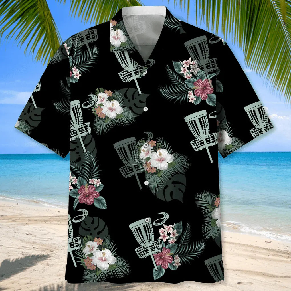 Tropical Disc Golf Hawaiian Shirt For Active Holidays, Resort Trips, And Warm Weather Gatherings