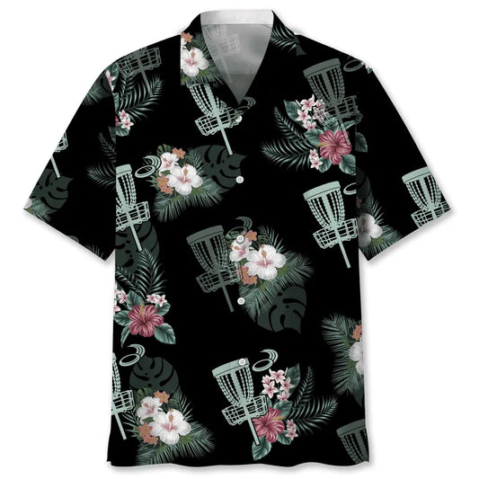 Tropical Disc Golf Hawaiian Shirt For Active Holidays, Resort Trips, And Warm Weather Gatherings