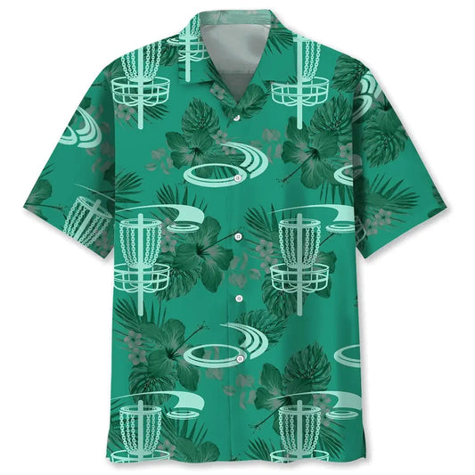 Disc Golf Kelly Green Hawaiian Shirt For Beach Days, Summer Outings, And Thoughtful Gift Giving