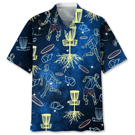 Disc Golf Light Hawaiian Shirt For Tropical Holidays, Outdoor Gatherings, And Everyday Comfort