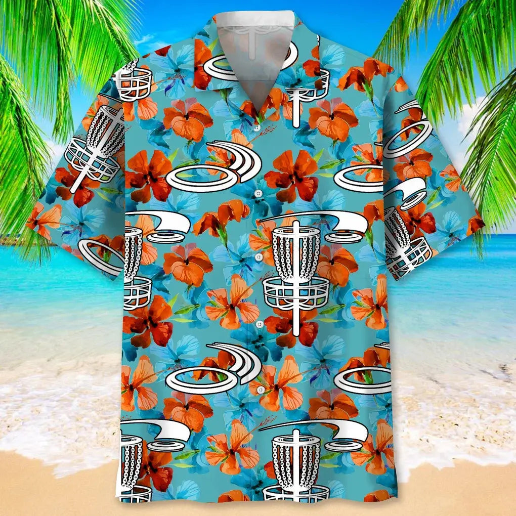 Tropical Disc Golf Nature Hawaiian Shirt For Active Holidays, Resort Trips, And Warm Weather Gatherings