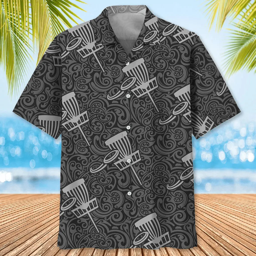 Disc Golf Pattern Hawaiian Shirt For Island Vacations, Resort Wear, And Relaxed Seasonal Style
