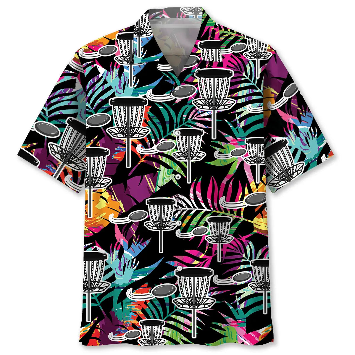Tropical Disc Golf Hawaiian Shirt For Island Vacations, Resort Wear, And Relaxed Seasonal Style