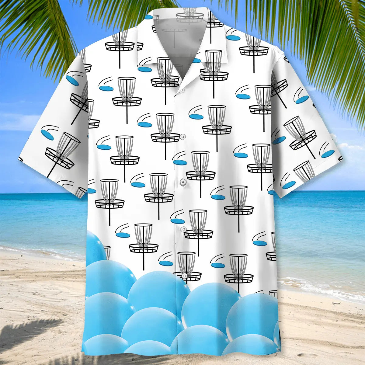 Disc Golf White Hawaiian Shirt For Beach Days, Summer Outings, And Thoughtful Gift Giving