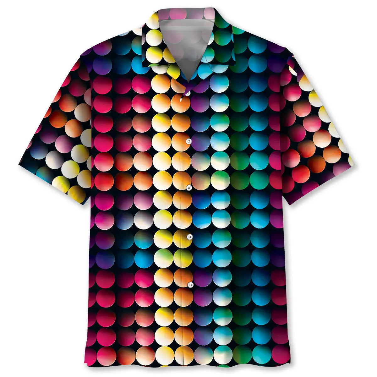 Colorful Disco Hawaiian Shirt For Tropical Holidays, Outdoor Gatherings, And Everyday Comfort