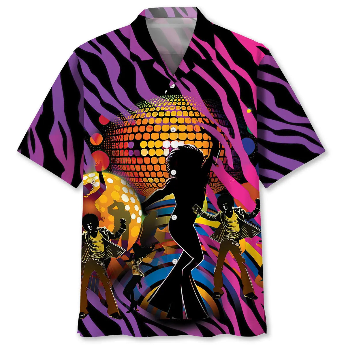 Disco Dance Hawaiian Shirt For Resort Trips, Coastal Parties, And Warm Weather Style