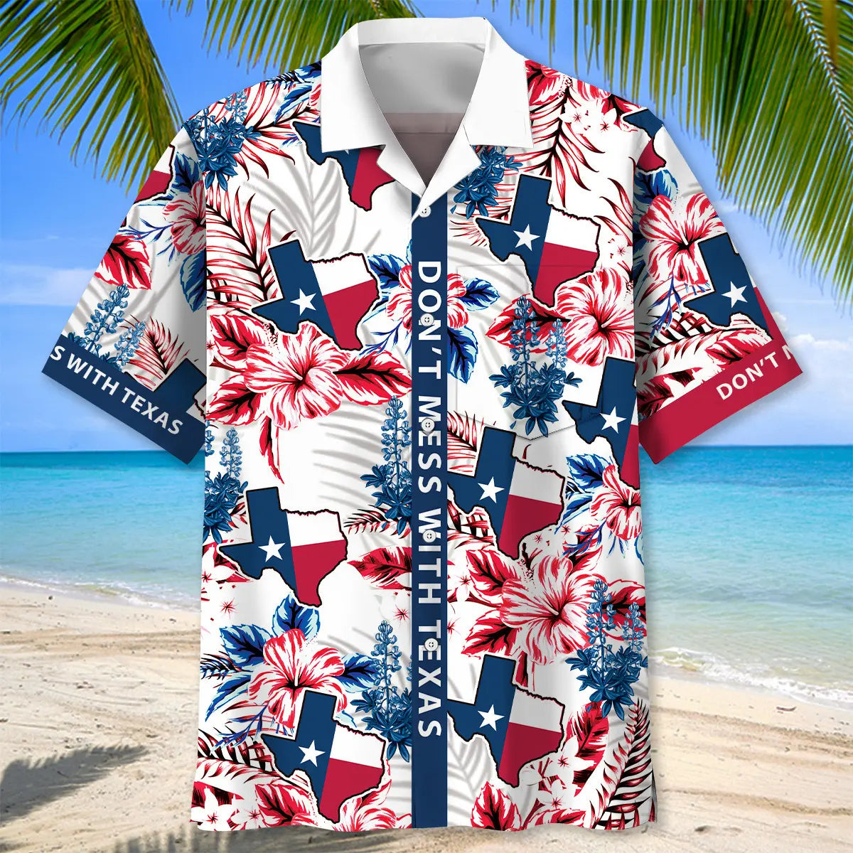 Texas Lone Star Pocket Hawaiian Shirt For Island Getaway, Summer Road Trip, And Thoughtful Gifting