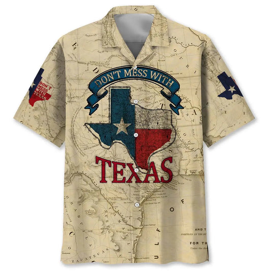 Vintage Texas Pride Hawaiian Shirt For Coastal Travel, Casual Events, And Comfortable Summer Wear