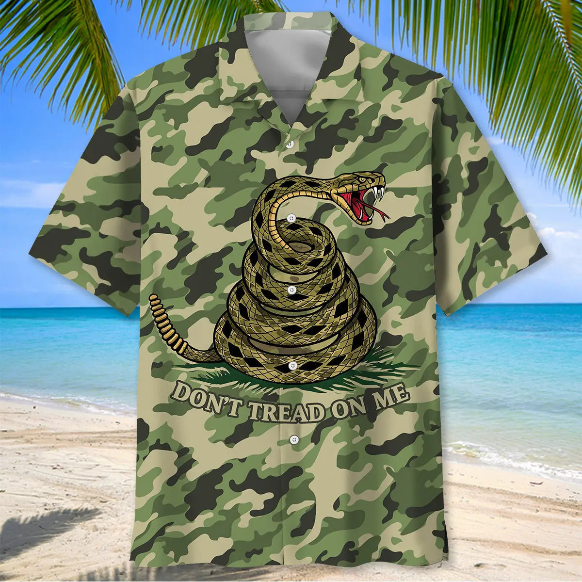 American Snake Heritage Camouflage Hawaiian Shirt For Beach Days, Summer Outings, And Thoughtful Gift Giving