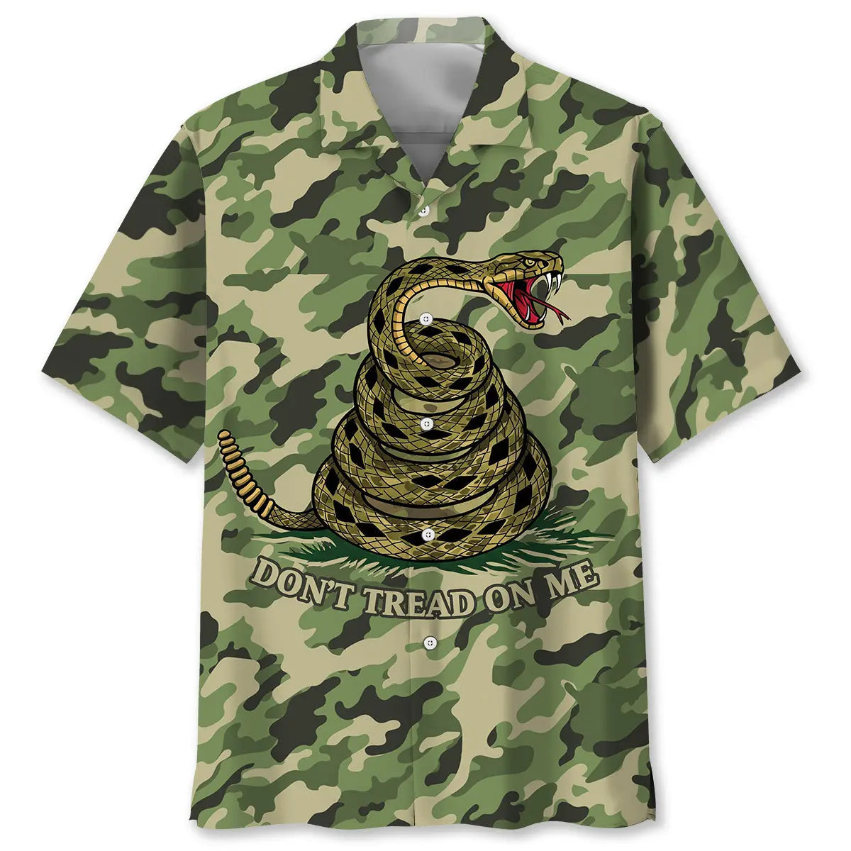 American Snake Heritage Camouflage Hawaiian Shirt For Beach Days, Summer Outings, And Thoughtful Gift Giving