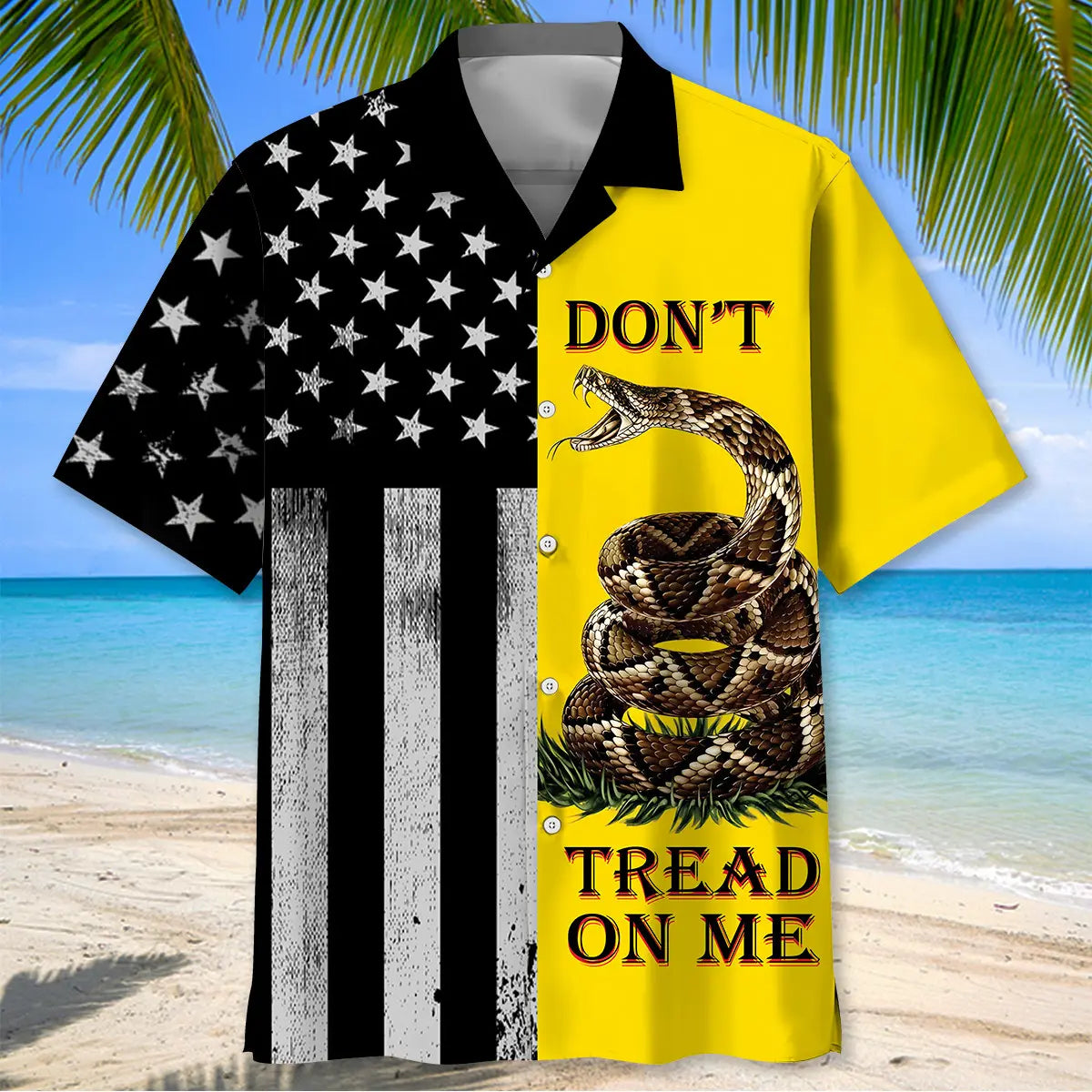 American Snake Heritage Hawaiian Shirt For Island Vacations, Resort Wear, And Relaxed Seasonal Style