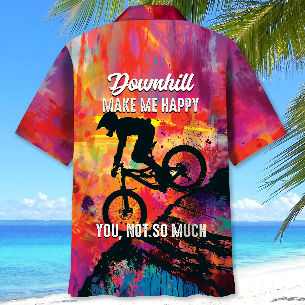 Downhill Creative Pattern Hawaiian Shirt For Coastal Travel, Casual Events, And Comfortable Summer Wear
