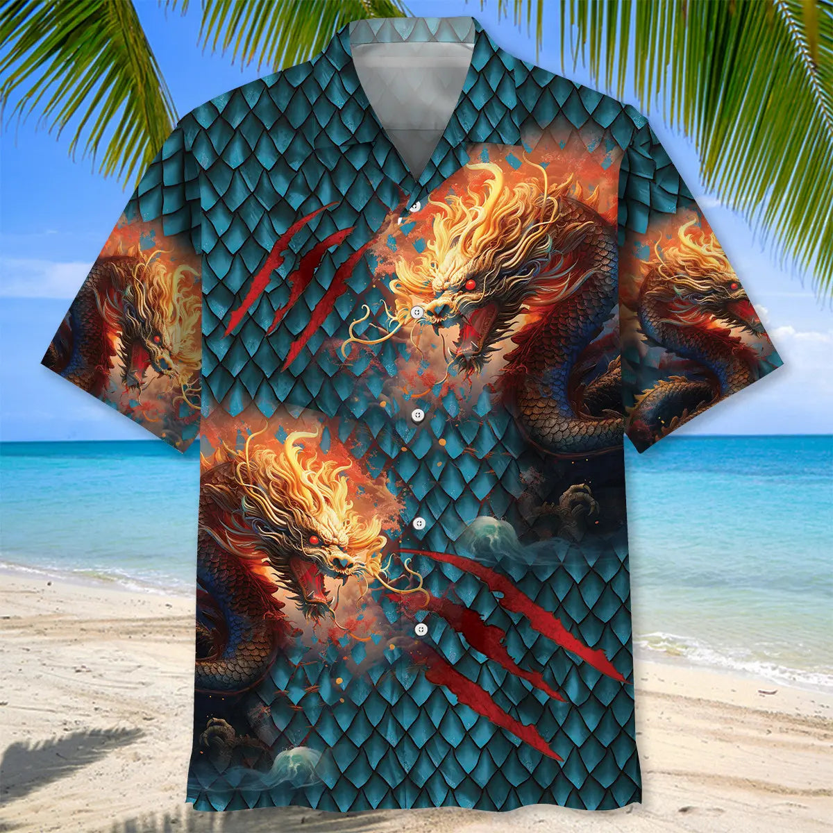 Dragon Scratch Hawaiian Shirt For Beach Days, Summer Outings, And Thoughtful Gift Giving