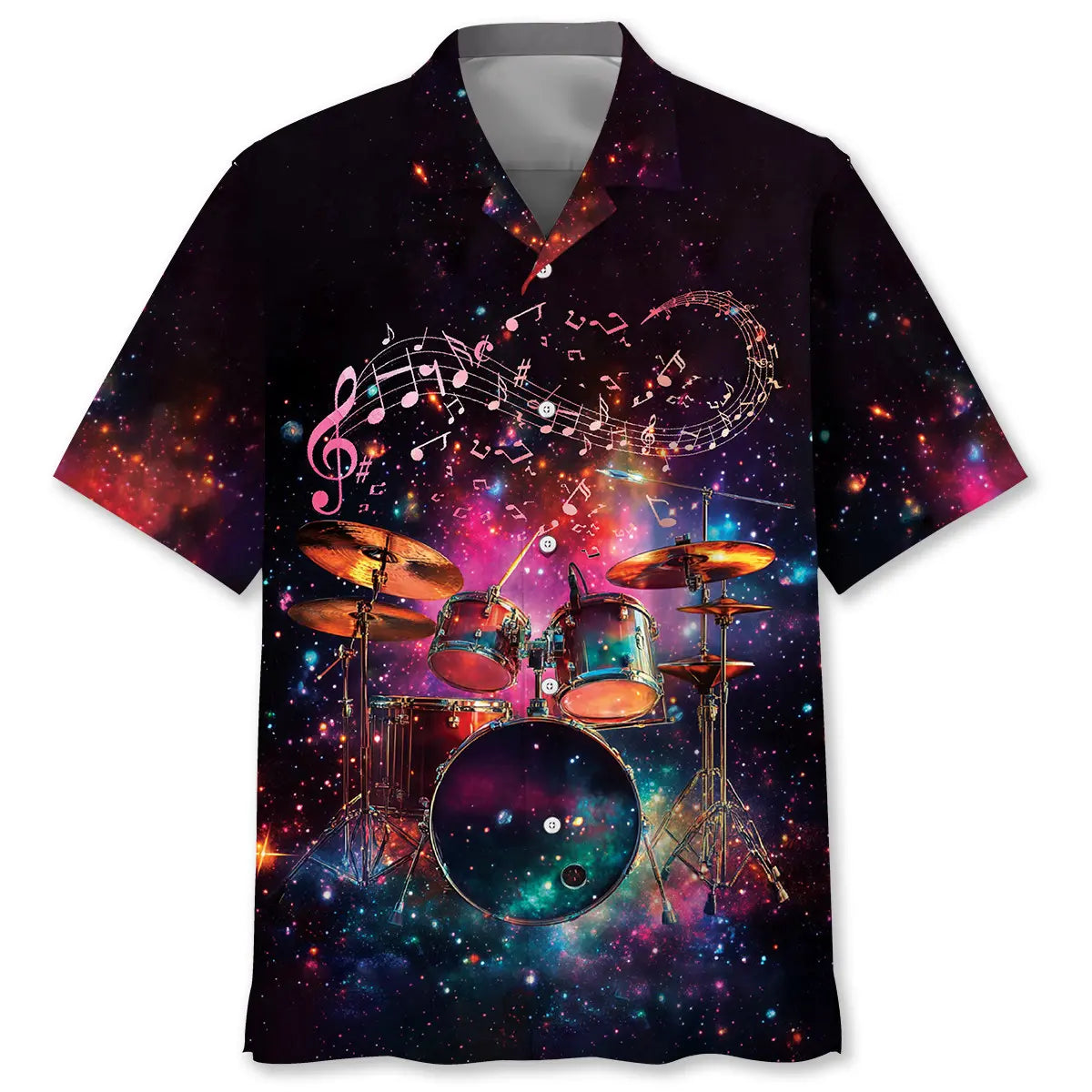 Galaxy Drum Band Hawaiian Shirt For Tropical Holidays, Outdoor Gatherings, And Everyday Comfort
