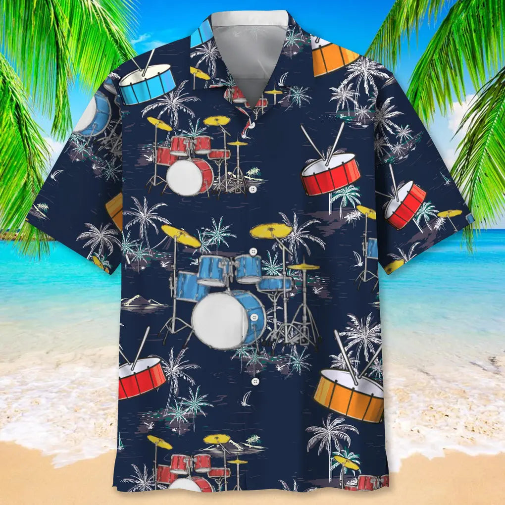 Drum Nature Beach Hawaiian Shirt For Music Fans, Resort Parties, And Warm Weather Events