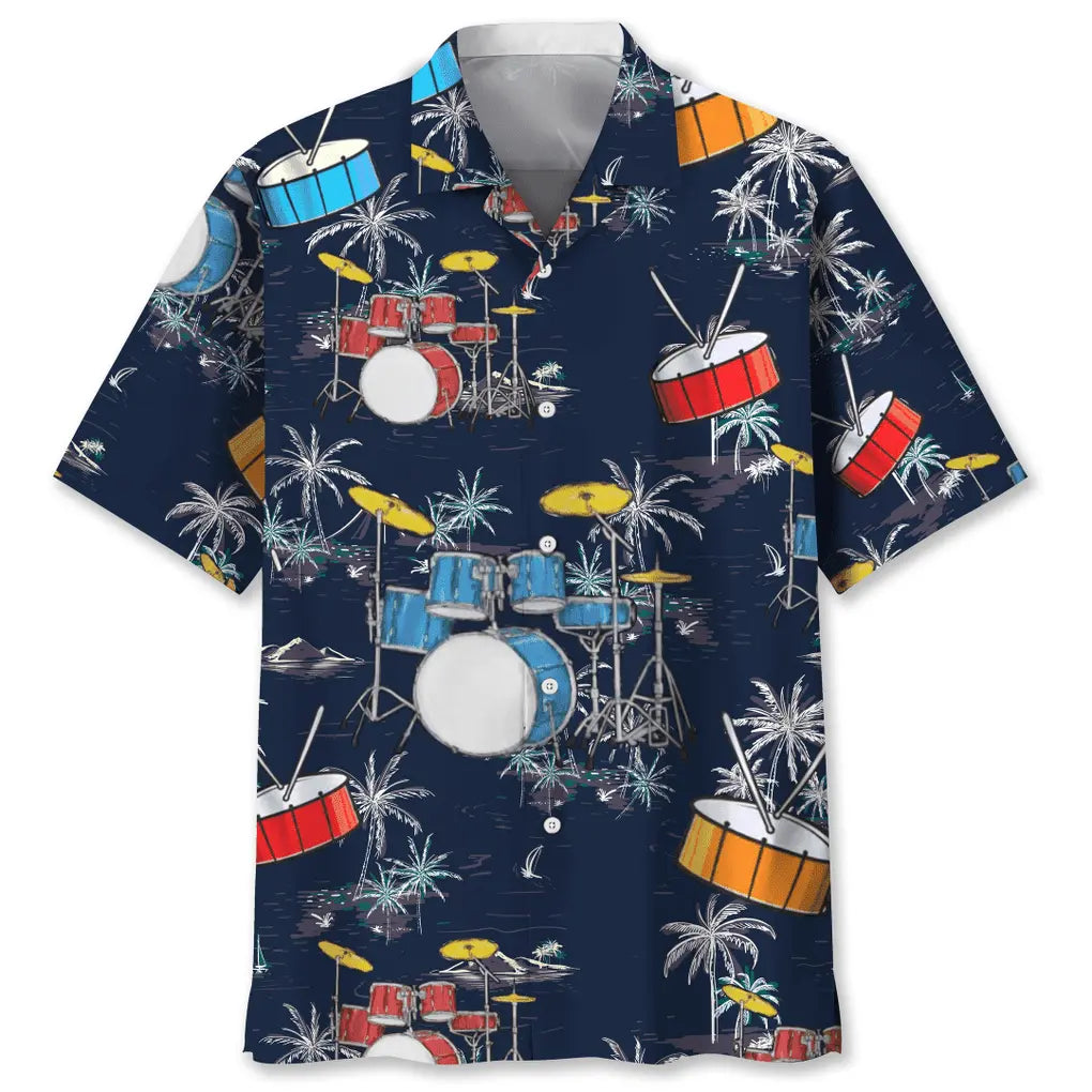 Drum Nature Beach Hawaiian Shirt For Music Fans, Resort Parties, And Warm Weather Events