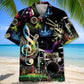 Neon Drum Light Hawaiian Shirt For Creative Performers, Coastal Trips, And Casual Everyday Wear