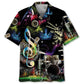 Neon Drum Light Hawaiian Shirt For Creative Performers, Coastal Trips, And Casual Everyday Wear