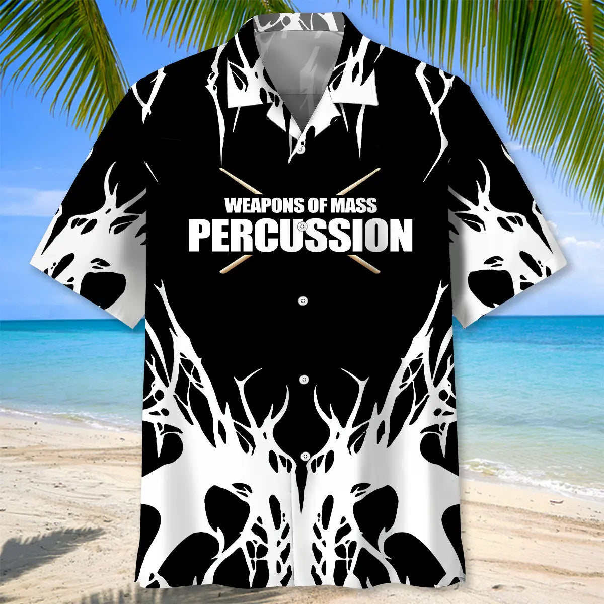 Drum Weapons Black &amp;White Hawaiian Shirt