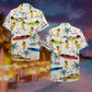 Island Duck Kayak Boat Pattern Aloha Hawaiian Shirt For Summer Vacation, Beach Travel, And Casual Wear