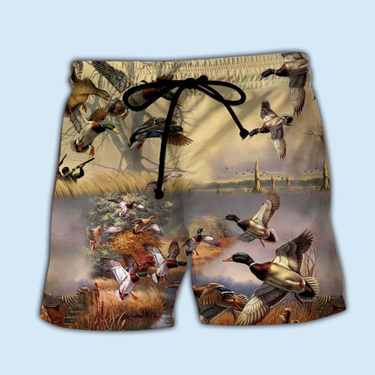 Vintage Wild Duck Outdoor Beach Shorts For Outdoor Adventures And Thoughtful Seasonal Gifts