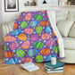 Colorful Easter Egg Pattern Flannel Blanket For Cozy Bedroom Sofa Decor