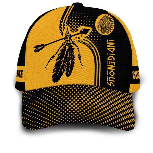 Personalized Yellow Eagle Feather Native Classic Cap For Everyday Wear Vacations And Seasonal Activities