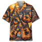 Electric Guitar Art Sunset Hawaiian Shirt For Outdoor Event And Weekend Wear