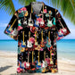 Electric Guitar Flower Hawaiian Shirt For Poolside Gathering, Cruise Journey, And Relaxed Resort Style
