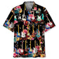 Electric Guitar Flower Hawaiian Shirt For Vacation Cruise, Resort Escape, And Summer Party Style