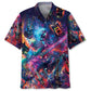 Electric Guitar Rock And Roll Skull Hawaiian Shirt For Coastal Festival And Summer Party Style