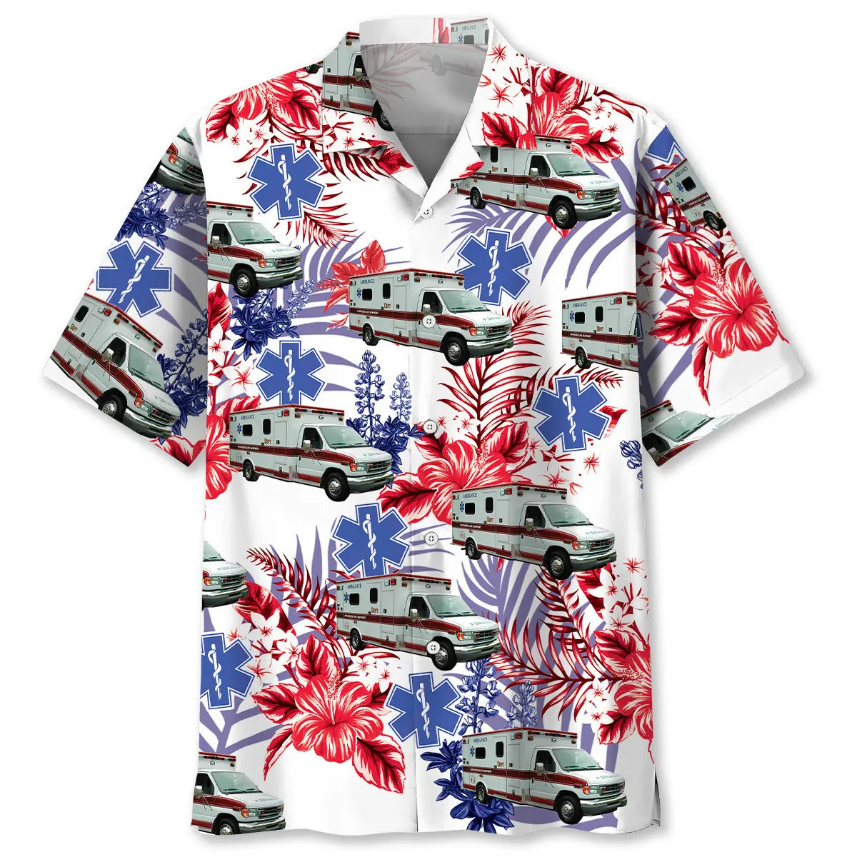 EMS Vehicle Hawaiian Shirt For Beach Days, Summer Outings, And Thoughtful Gift Giving