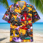 Colorful Open Wheel Racing Hawaiian Shirt For Motorsport Events, Beach Travel, And Thoughtful Gift Giving