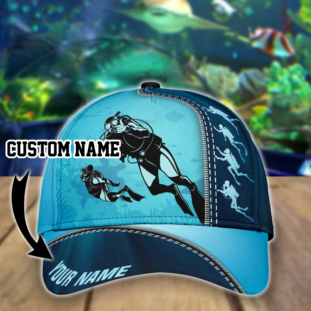 Scuba Diving All Over Print Classic Cap For Weekend Outings Holidays And Thoughtful Gifting
