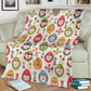 Colorful Easter Egg Pattern Flannel Blanket For Cozy Bedroom Sofa Decor