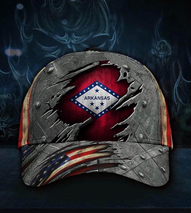 Arkansas State Flag Vintage Retro Classic Cap For Travel Adventures Weekend Wear And Casual Style