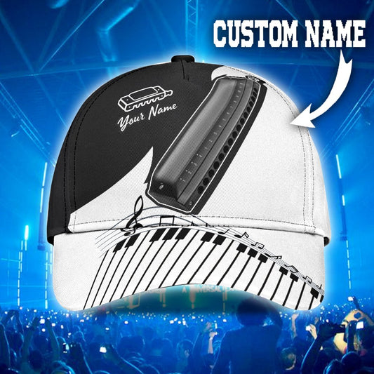 Personalized Harmonica Music Classic Cap For Everyday Accessories Vacations And Outdoor Fun