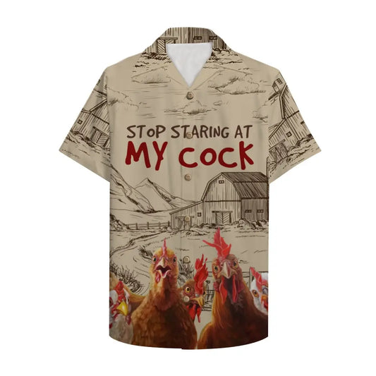 Island Funny Farm Chicken Aloha Hawaiian Shirt For Resort Trips, Coastal Parties, And Warm Weather Style