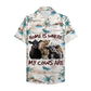 Island Home Cows Palm Tree Pattern Aloha Hawaiian Shirt For Tropical Holidays, Resort Trips, And Relaxed Coastal Style