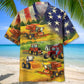 American Farmer Tractor Flag Hawaiian Shirt For Holiday Gatherings, Coastal Trips, And Proud Seasonal Style